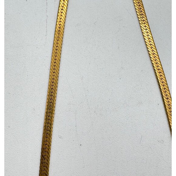 Gold Tone Herringbone 20" Necklace - Picture 5 of 6
